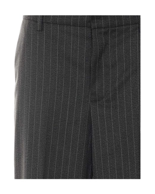 Zadig & Voltaire Gray Pinstriped Straight-Leg Pants