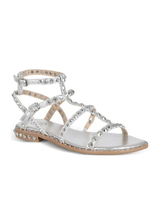 Ash Metallic Round-Toe Sandals
