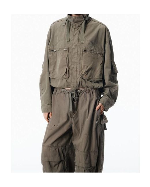 Alexander Wang Brown Cropped Cargo Jacket