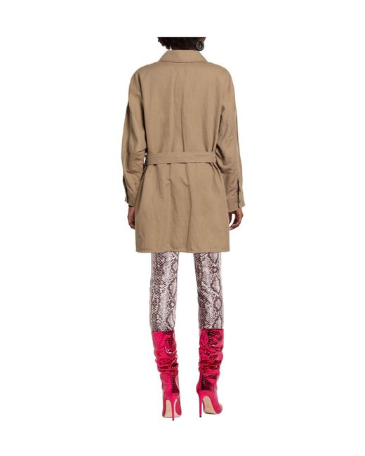 Weekend by Maxmara Brown Solid-Color Long-Sleeve Belted Trench Coat