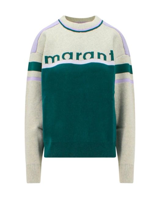 Isabel Marant Green Carry Jacquard 'Marant' Sweater
