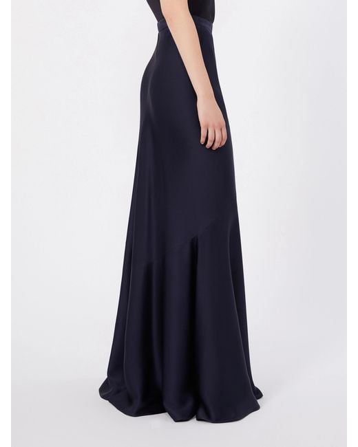 Max Mara Blue Flared Pleated Skirt