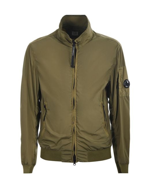 C P Company Green Zip-Up Bomber Jacket for men