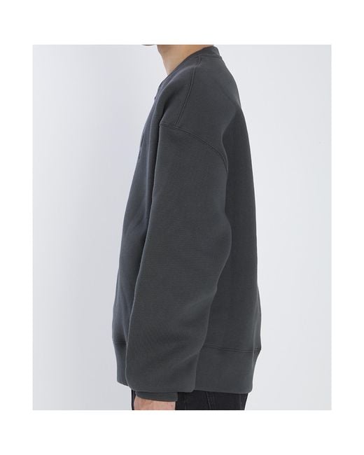 AMI Gray Ami De Coeur Logo Embossed Sweatshirt for men