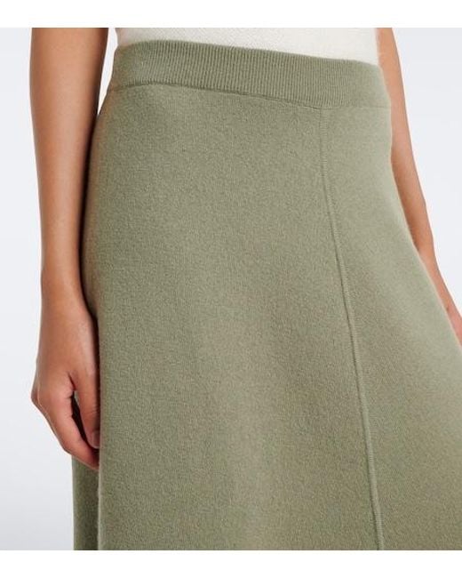 Jardin Des Orangers Green Virgin Wool And Cashmere Midi Skirt