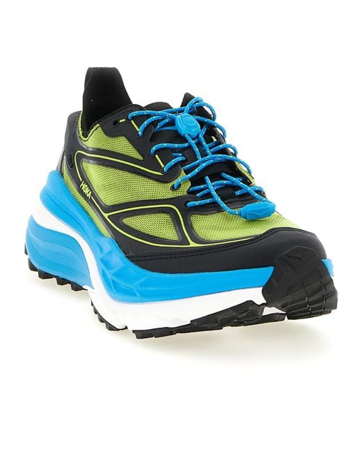 Hoka One One Blue Stinson One7 Lace-Up Sneakers for men