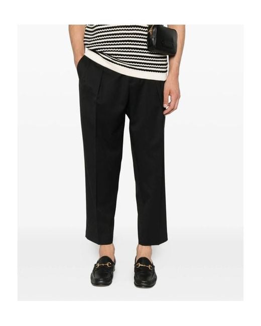 Briglia 1949 Black Straight-Leg Casual Trousers for men