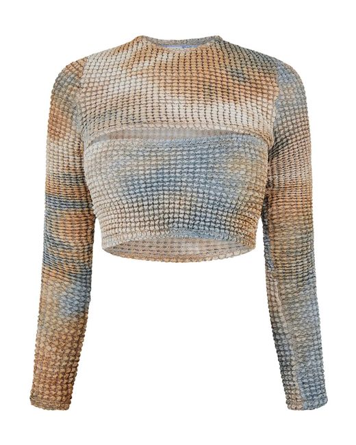 Off-White c/o Virgil Abloh Gray Tie-Die Cut-Out Top