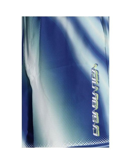 Casablanca Blue Wave Print Drawstring Trousers for men