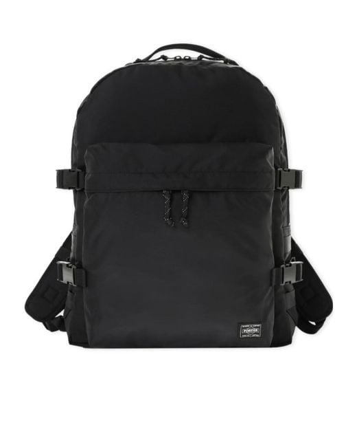 Porter-Yoshida and Co Black Buckled Backpack for men