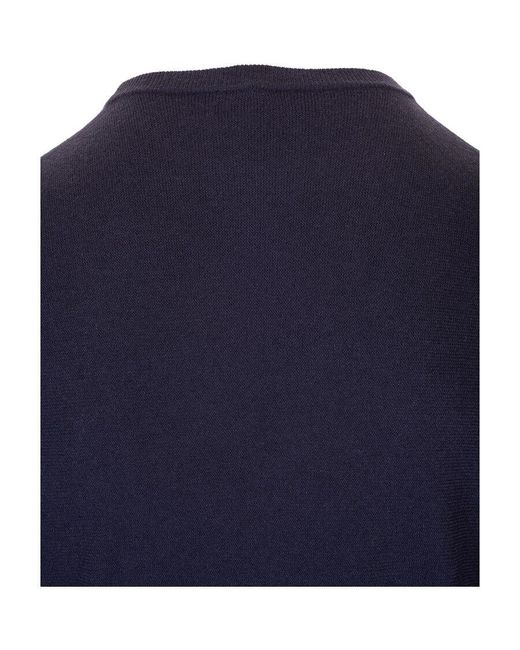 Loro Piana Blue Superlight Crewneck Knitted Jumper for men