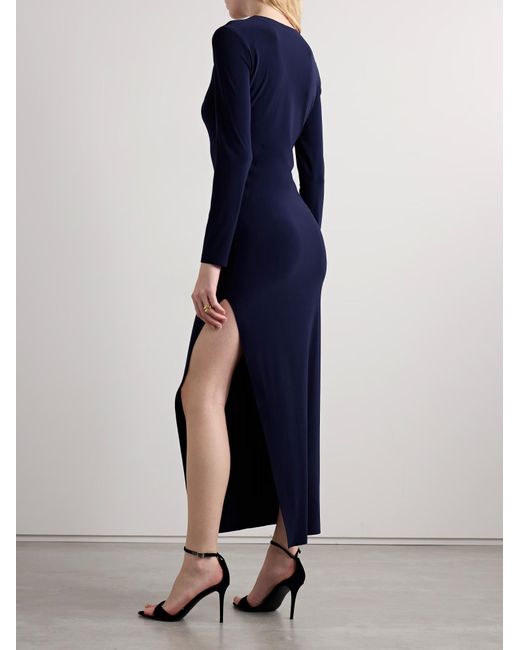 Norma Kamali Blue Stretch-Jersey Gown