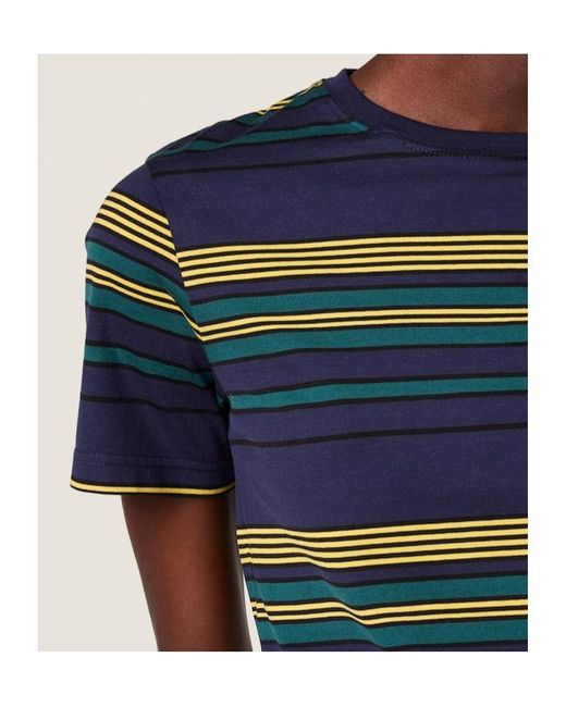 Miu Miu Blue Cotton T-Shirt With Striped Pattern