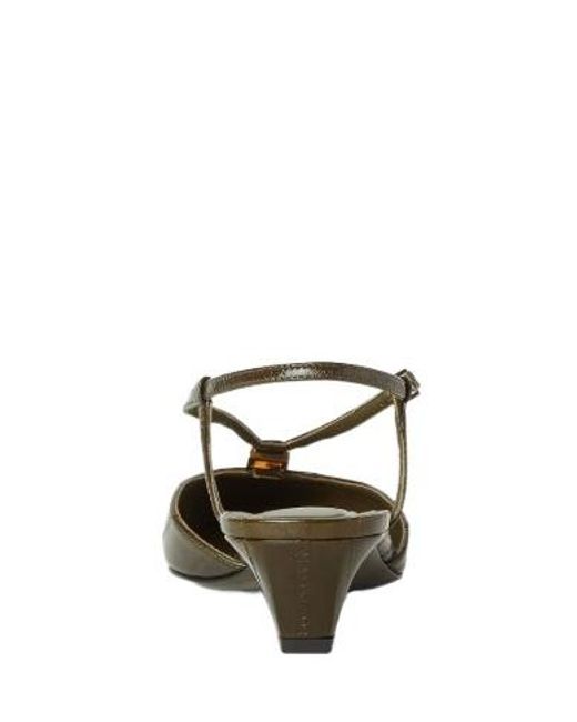 Fendi Brown Ffold Square-Toe Slingback Pumps