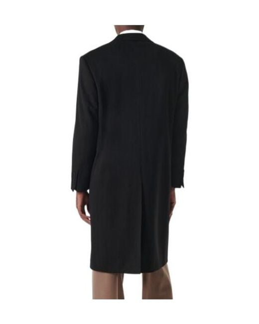 Canali Black Wool And Cashmere Overcoat for men
