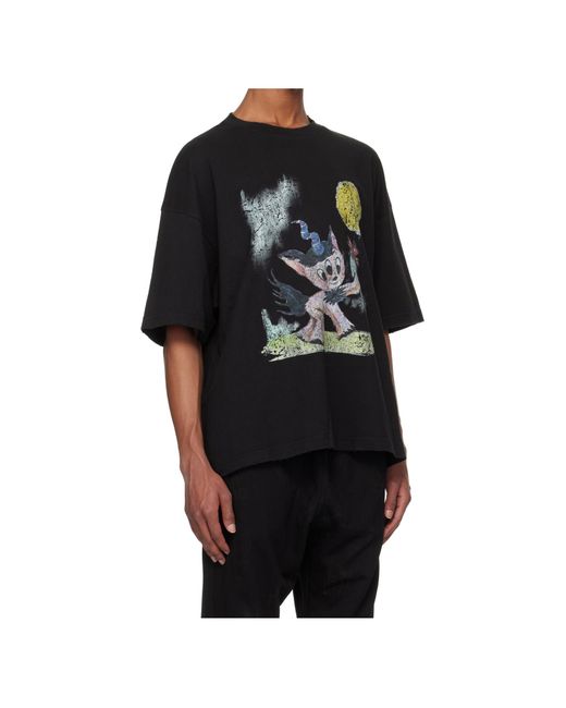 we11done Black Monster Pony T-Shirt for men