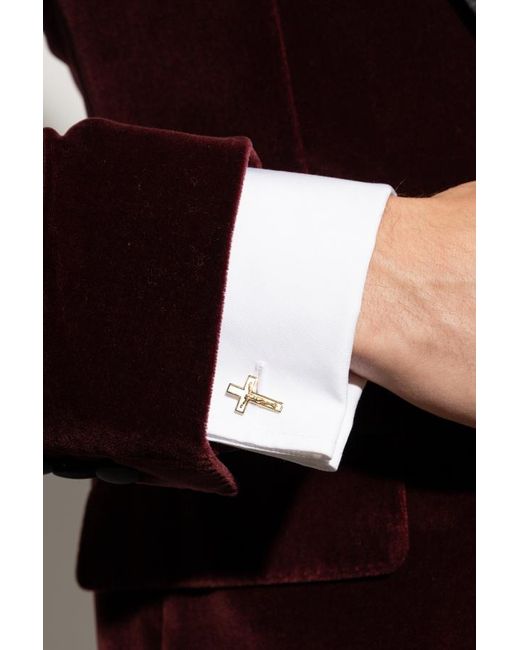 Dolce & Gabbana Metallic 18Kt Sicily Cross Cufflinks for men
