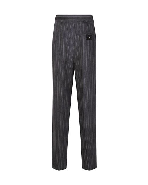 Pinko Gray Checked Wide-Leg Pants
