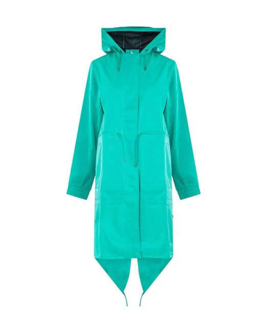 Rains Blue Long-Sleeved Parka