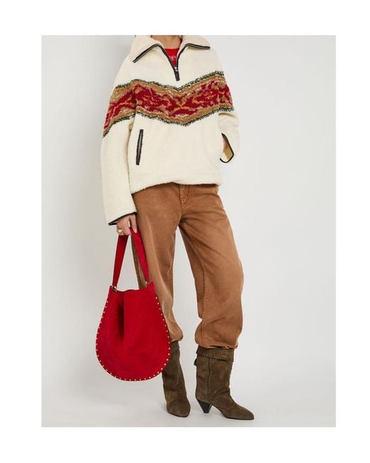 Isabel Marant White Marner Jacquard Bouclé Sweatshirt