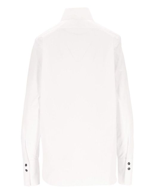Barena White Mandarin-Collar Shirt