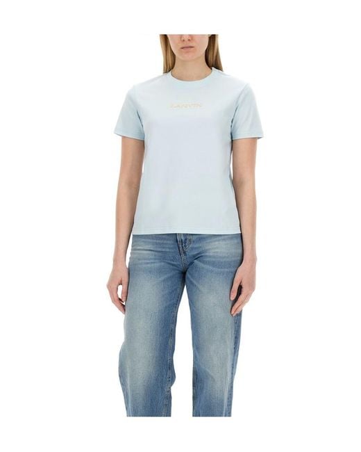 Lanvin Blue Crewneck Short-Sleeved T-Shirt
