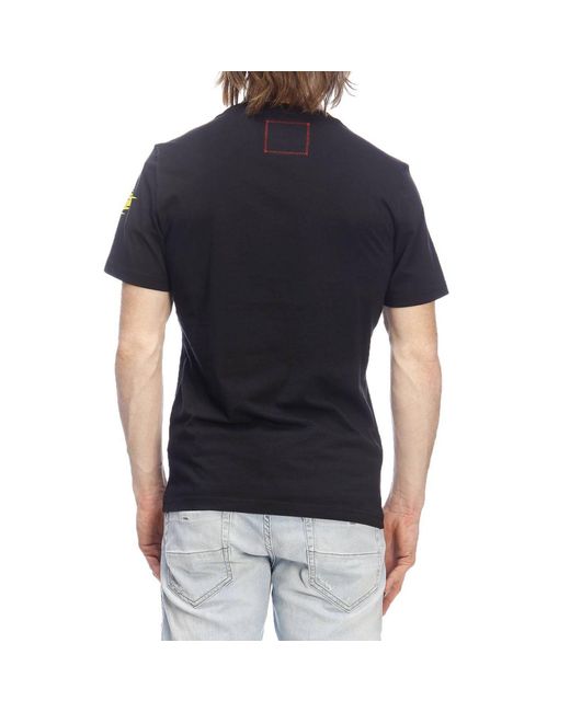 Hydrogen Black T-Shirt With Round Neck And Short Sleeves for men
