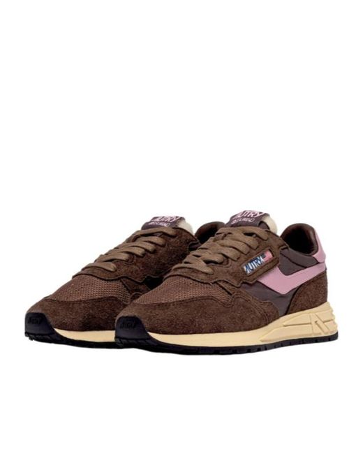Autry Brown Reelwind Lace-Up Sneakers