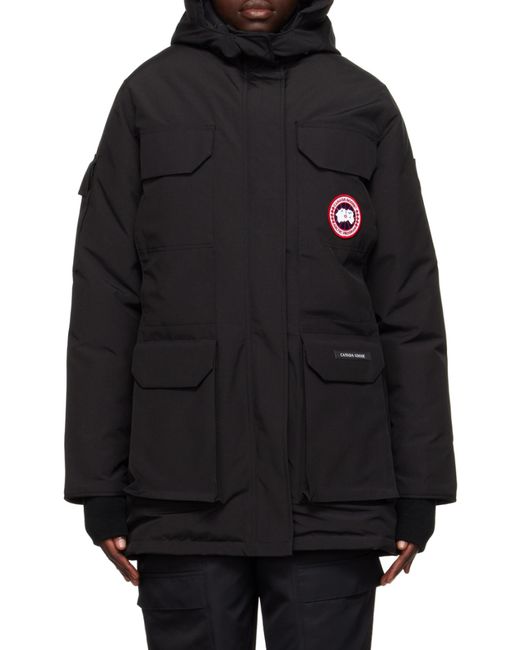 Canada Goose Black Logo Patch Hooded Coat