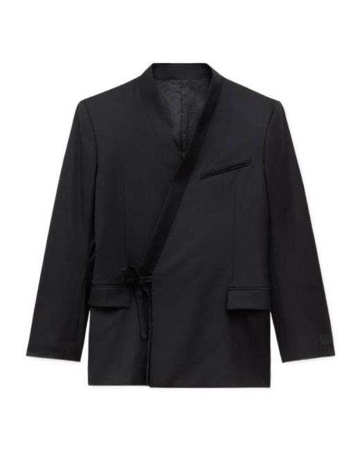 KENZO Black Double Breasted Tailored Kimono Jacket for men