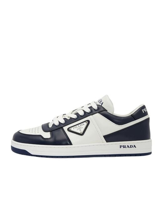 Prada Blue Downtown Lace-Up Sneakers for men