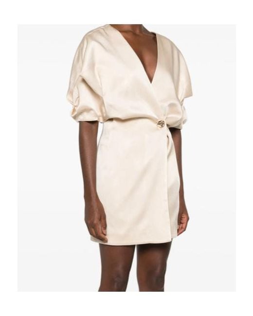 Raquel Diniz Natural V-Neck Dress