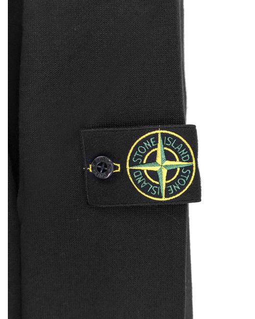 Stone Island Black Compass Patch Crewneck Jumper for men