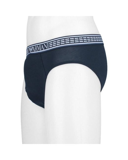Emporio Armani Blue 3-Piece Briefs Pants for men