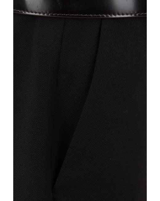 Prada Black Belted Straight Hem Midi Skirt