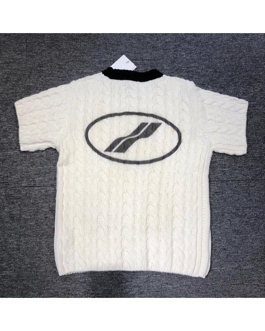 we11done White Oversized Cable-Knit Jumper