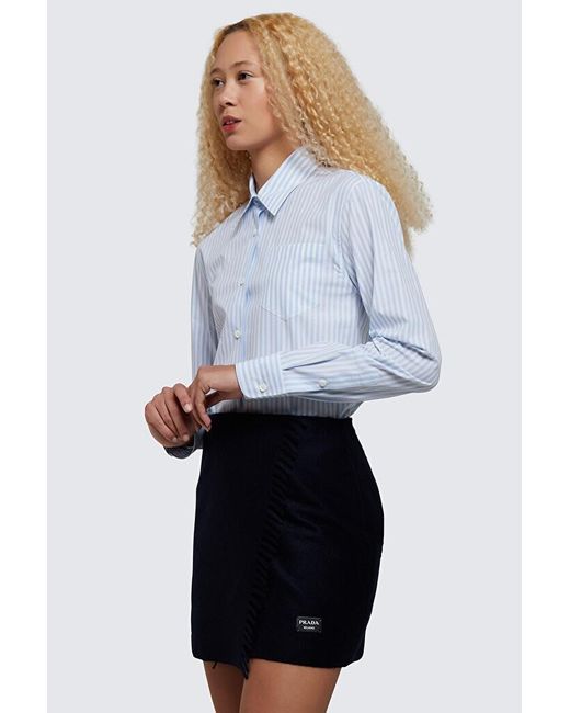 Prada Blue Wrapped Mini Skirt