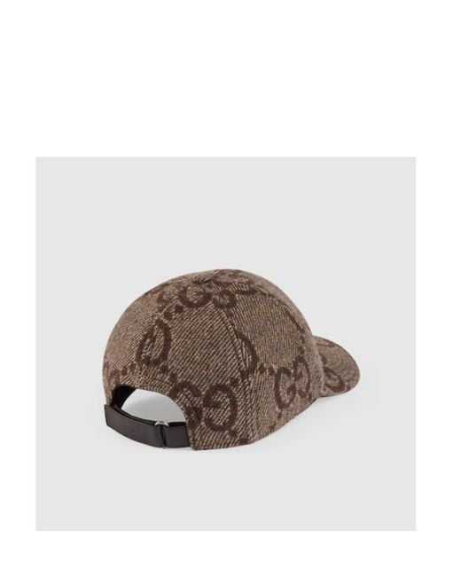 Gucci Brown Jumbo Gg Wool Baseball Cap for men