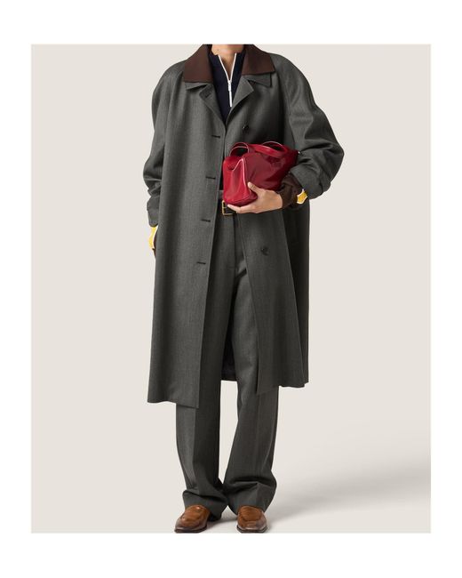 Miu Miu Gray Single-Breasted Coat