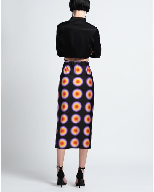 Sportmax Black Multi-Color Stretch Skirt