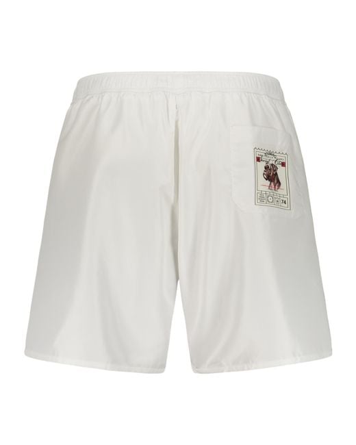 Iceberg White Social Club Logo Swim Shorts for men
