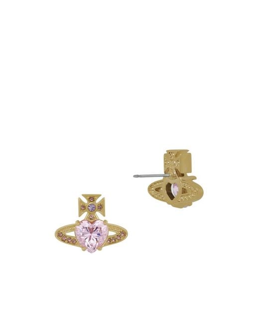 Vivienne Westwood White Heart Stud Earrings