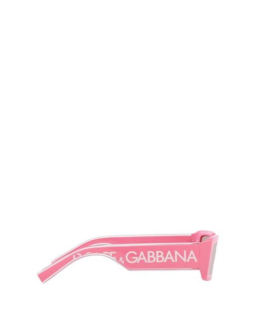 Dolce & Gabbana Pink Eyewear Rectangle-Frame Sunglasses