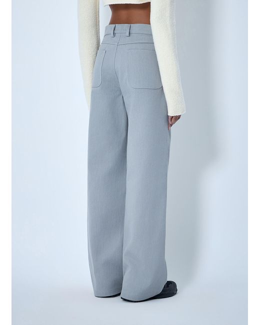 Rier Blue Wide-Leg Tailored Pants