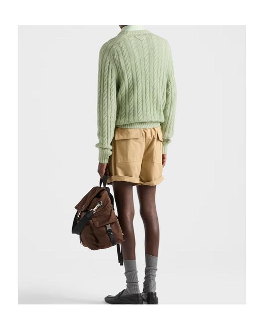 Prada Green Wool And Cashmere Crew-Neck Sweater for men