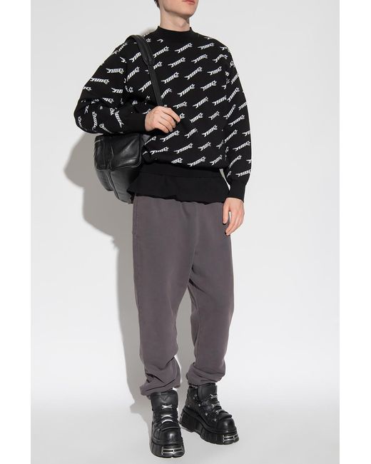 Ambush Black Allover Logo Intarsia Sweatshirt for men