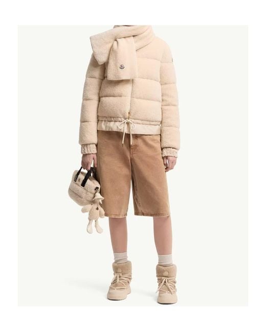 Moncler Natural Cedra Teddy Short Down Jacket