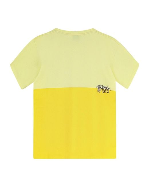 The Attico Yellow The Two-Toned Crewneck T-Shirt