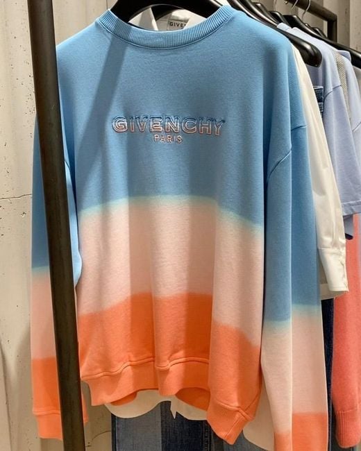 Givenchy Blue Logo Graded Sweater