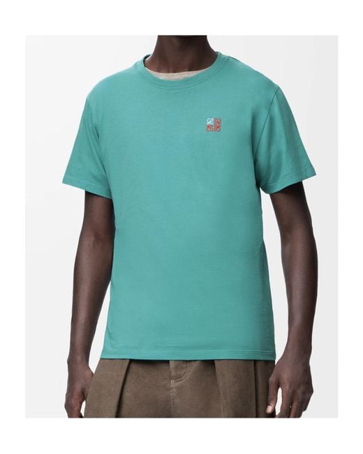 Loewe Blue Cotton Anagram T-Shirt for men